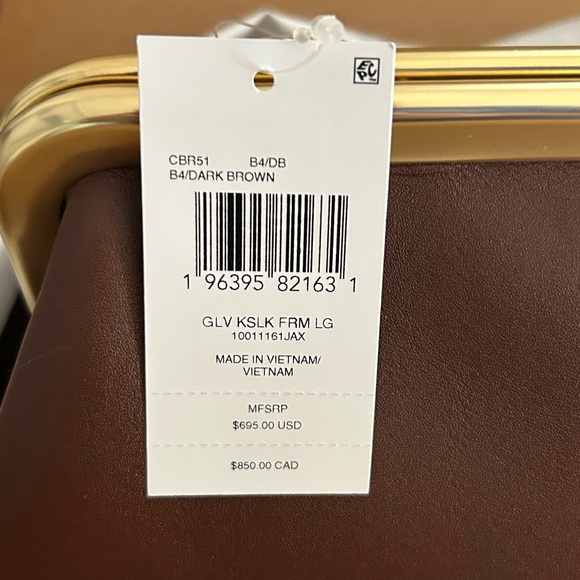 Dark Brown Leather Bag with Gold Accents Kisslock Coach - Picture 2 of 9